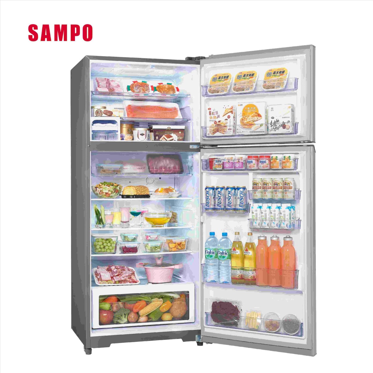 【SAMPO聲寶】極光鈦變頻鋼板雙門冰箱 580公升