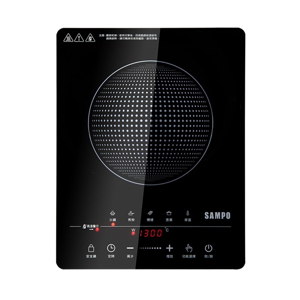 【SAMPO聲寶】微電腦觸控不挑鍋黑晶電陶爐