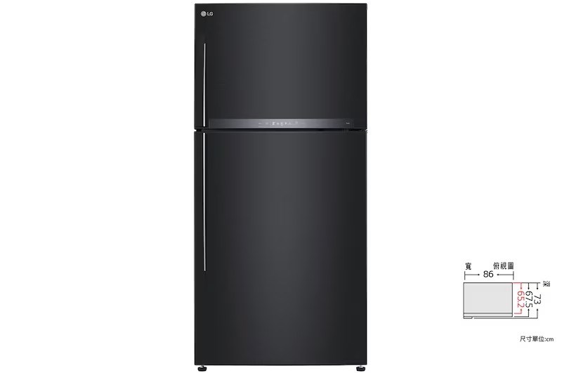 【LG樂金】608公升智慧變頻雙門冰箱｜夜墨黑