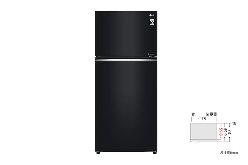 【LG樂金】525公升智慧變頻雙門冰箱｜鏡面曜石黑