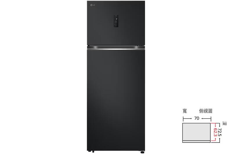 【LG樂金】461公升智慧變頻雙門冰箱｜夜墨黑