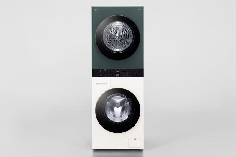 【LG樂金】洗13公斤+乾10公斤 Objet Collection WashTower™ AI 智控洗乾衣機｜熱泵除濕｜石墨綠+雪霧白
