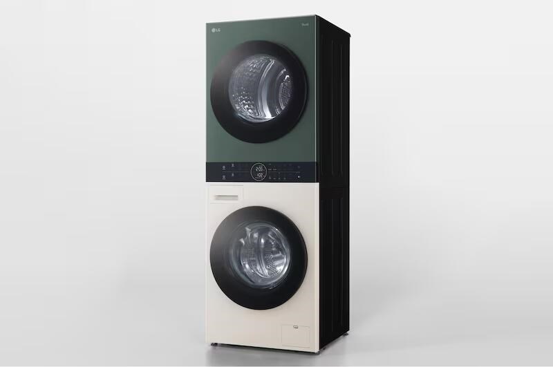 【LG樂金】洗13公斤+乾10公斤 Objet Collection WashTower™ AI 智控洗乾衣機｜熱泵除濕｜石墨綠+雪霧白