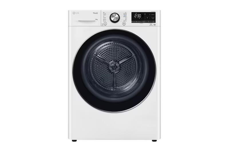 【LG樂金】10公斤免曬衣乾衣機｜雙變頻熱泵除濕｜冰瓷白